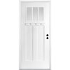 Codel Doors 36" x 80" Primed White Shaker Exterior Fiberglass Door 3068LHISPSFHER2033C491610BM